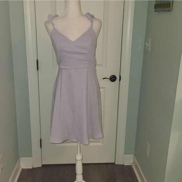 Shein Lavender Ruffle Strap Tie Back Cocktail Dress - Picture 4 of 10